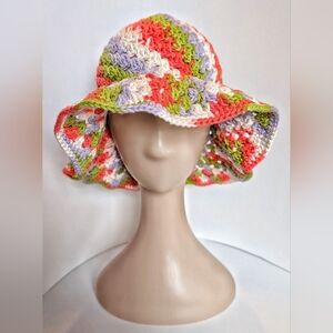 NEW, Crochet sunny bucket hat, 100% cotton, handmade